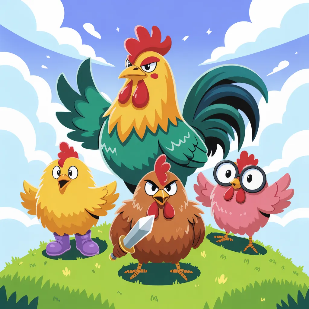 Diverse chicken characters